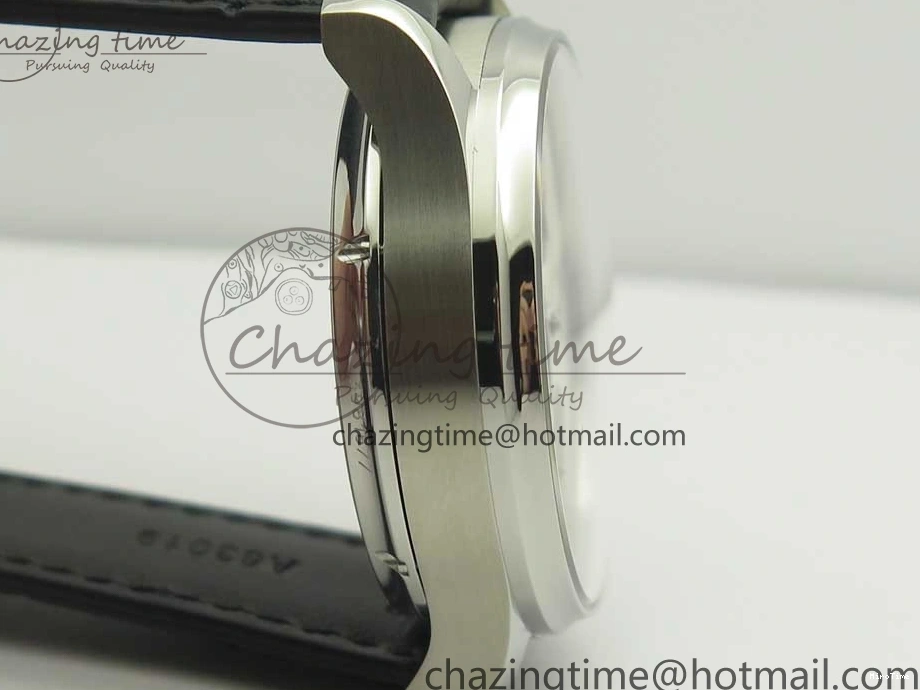 MIROTIME 0426 Upgraded Portuguese Flying Tourbillon SS White Dial 2 Sub Dials on Black Leather Strap 7161